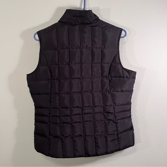 Eddie Bauer black Quilted Goose Down women’s size medium vintage Vest - Picture 8 of 13